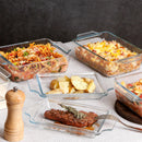 Nutriups: Set de 2 bandejas de vidrio rectangulares para horno con tapa