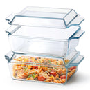Nutriups: Set de 2 bandejas de vidrio rectangulares para horno con tapa