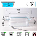 Nutriups: Set de 2 bandejas de vidrio rectangulares para horno con tapa