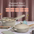 Our Place Mini Always Pan: sartén cerámico de 8,5 pulgadas con tapa modular y espátula de haya, apto para inducción y horno hasta 230°C