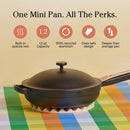 Our Place Mini Always Pan: sartén cerámico de 8,5 pulgadas con tapa modular y espátula de haya, apto para inducción y horno hasta 230°C