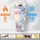 ROSTANTEN Grammy Taza 40oz – Regalos para Grammy, Abuelas y Mamás | Vaso Térmico con Tapa y Pajilla