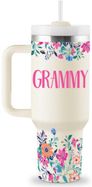 ROSTANTEN Grammy Taza 40oz – Regalos para Grammy, Abuelas y Mamás | Vaso Térmico con Tapa y Pajilla