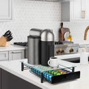 ROWISE Cajón de cápsulas con vidrio templado – compatible con Nespresso, capacidad para 40 cápsulas, tamaño 14 x 15.5 x 4.5 pulgadas