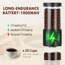 SANMAS Molinillo Eléctrico con Burr de Acero Inoxidable – 80 Ajustes, Carga USB, Para Espresso y Más