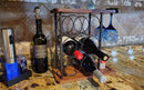 Portabotellas SASIDO para Encimera con Copas — Estante de Vino de Madera (6 Botellas y 2 Copas)