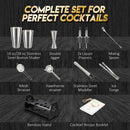 Semderm Pro Conjunto de Coctelería: Mezclador de dos piezas 18 y 28 onzas + accesorios para bar en casa