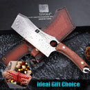 Cuchillo Carnicero Tivoli – Cuchillo Japonés de Cocina, Forjado en Fuego, Mango Ergonomico, Funda y Abrebotellas