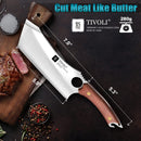 Cuchillo Carnicero Tivoli – Cuchillo Japonés de Cocina, Forjado en Fuego, Mango Ergonomico, Funda y Abrebotellas
