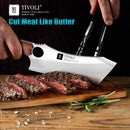Cuchillo Carnicero Tivoli – Cuchillo Japonés de Cocina, Forjado en Fuego, Mango Ergonomico, Funda y Abrebotellas