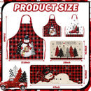 Whaline 15 piezas Juego de Accesorios de Cocina Navideños: Delantales Ajustables, Toallas y Utensilios