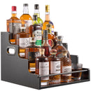 YQBRAO – Estantería de 4 niveles para licor y botellas, estilo rústico negro