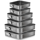 Zubebe Molde Cuadrado para Tarta con Base Desmontable – Juego de 6 en 3 Tamaños (9,5/10,2/11 pulgadas) Antiadherente